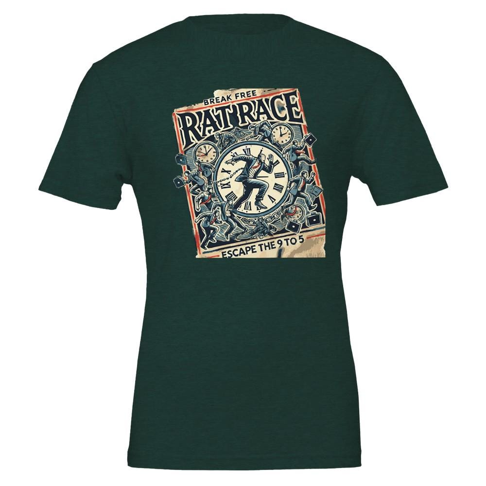 ESCAPE THE RACE Premium Unisex Crewneck T-shirt | Bella + Canvas 3001