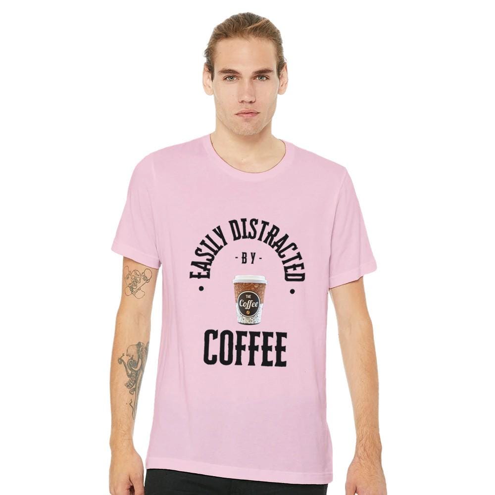 DISTRACTED BY COFFEE Unisex Crewneck T-shirt | Bella + Canvas 3001