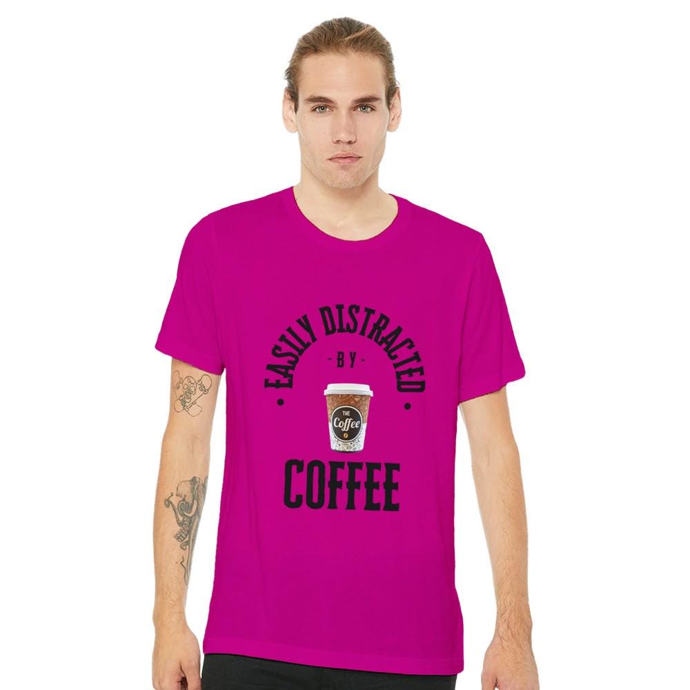 DISTRACTED BY COFFEE Unisex Crewneck T-shirt | Bella + Canvas 3001