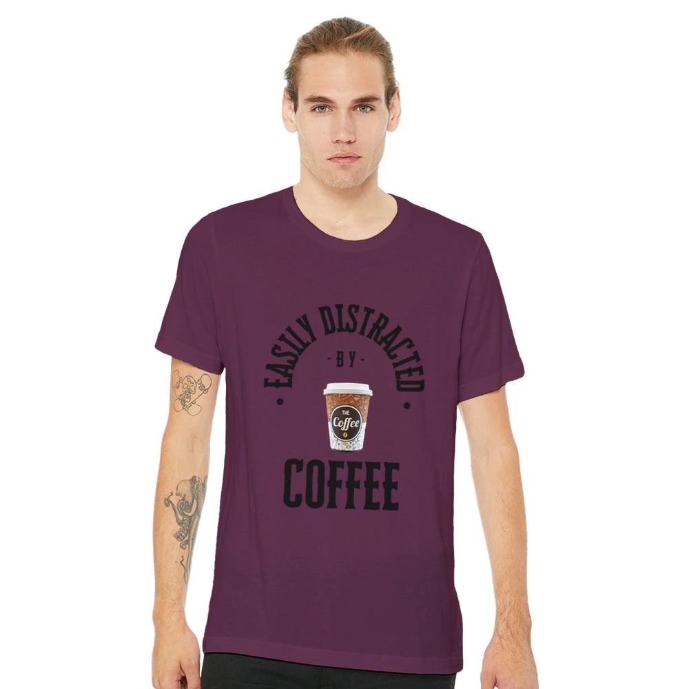 DISTRACTED BY COFFEE Unisex Crewneck T-shirt | Bella + Canvas 3001