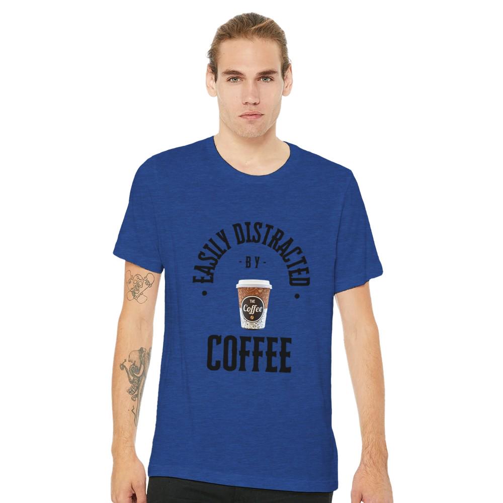 DISTRACTED BY COFFEE Unisex Crewneck T-shirt | Bella + Canvas 3001
