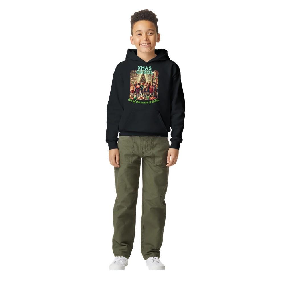 XMAS CAROL Midweight Fleece Youth Hoodie | Gildan SF500B