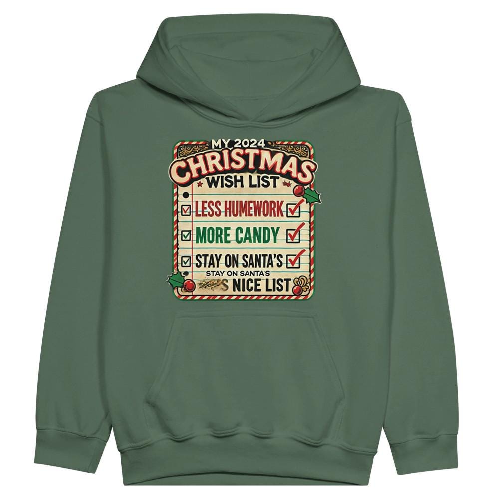 Santa Nice List Hoodie - Cozy Holiday Sweatshirt - Eco-Friendly Gift for Christmas