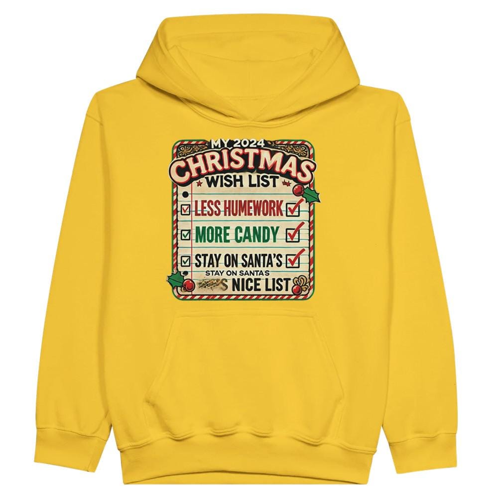 Santa Nice List Hoodie - Cozy Holiday Sweatshirt - Eco-Friendly Gift for Christmas