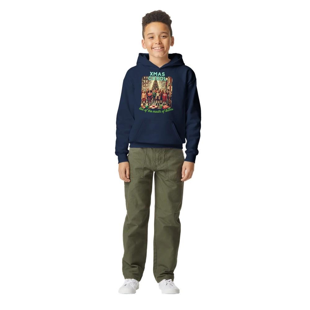 XMAS CAROL Midweight Fleece Youth Hoodie | Gildan SF500B