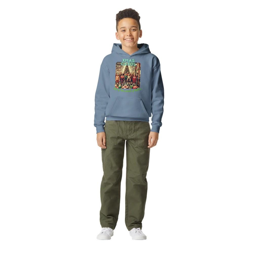 XMAS CAROL Midweight Fleece Youth Hoodie | Gildan SF500B