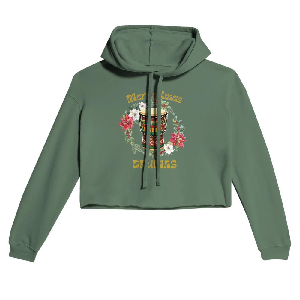 DRUMAS Cropped Hoodie - Chic Raw Hem, Cozy & Stylish Women's Hooded Sweatshirt