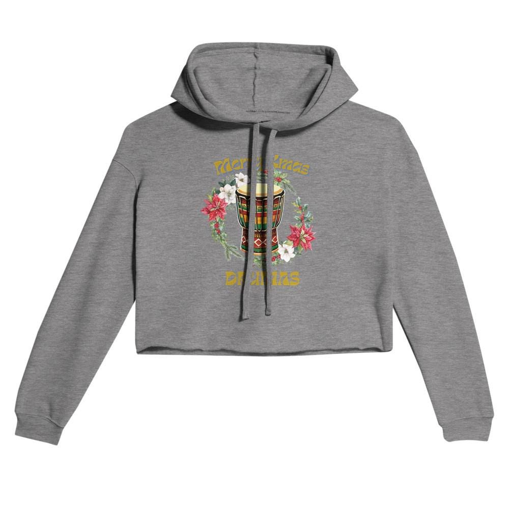DRUMAS Cropped Hoodie - Chic Raw Hem, Cozy & Stylish Women's Hooded Sweatshirt