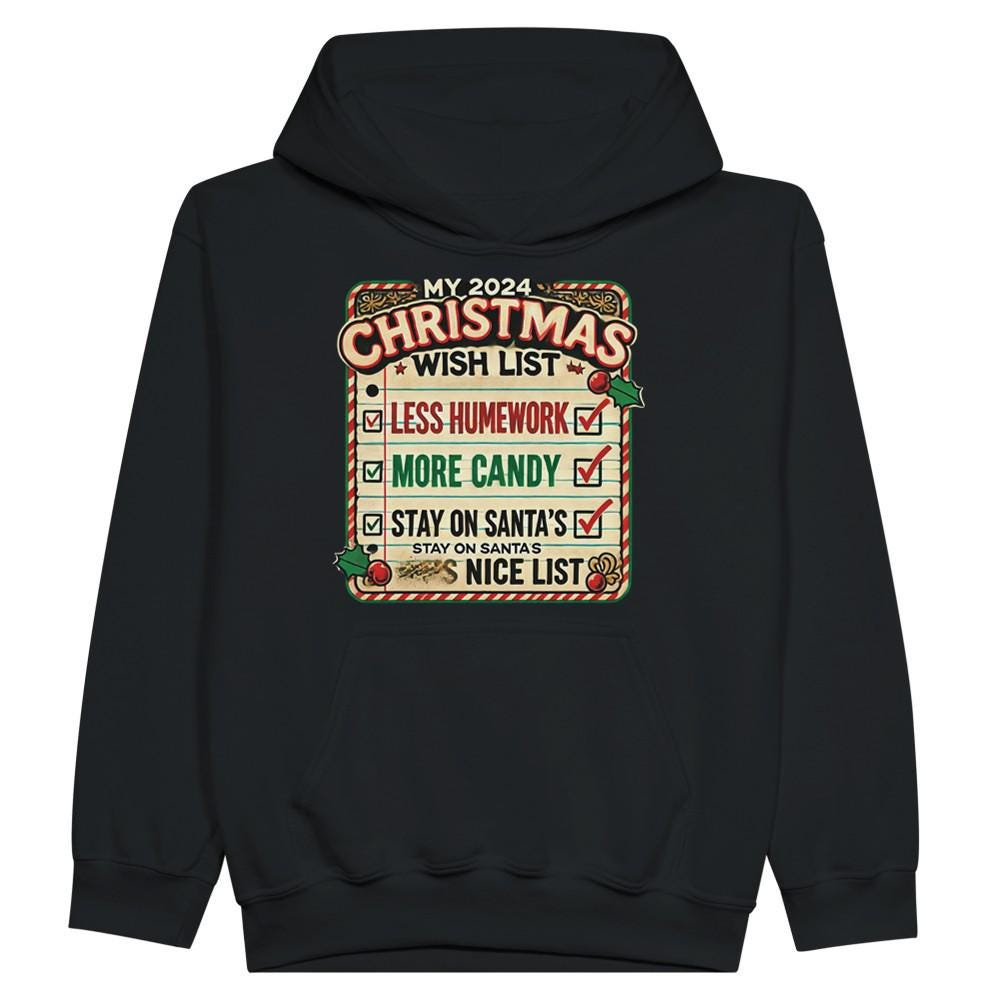 Santa Nice List Hoodie - Cozy Holiday Sweatshirt - Eco-Friendly Gift for Christmas