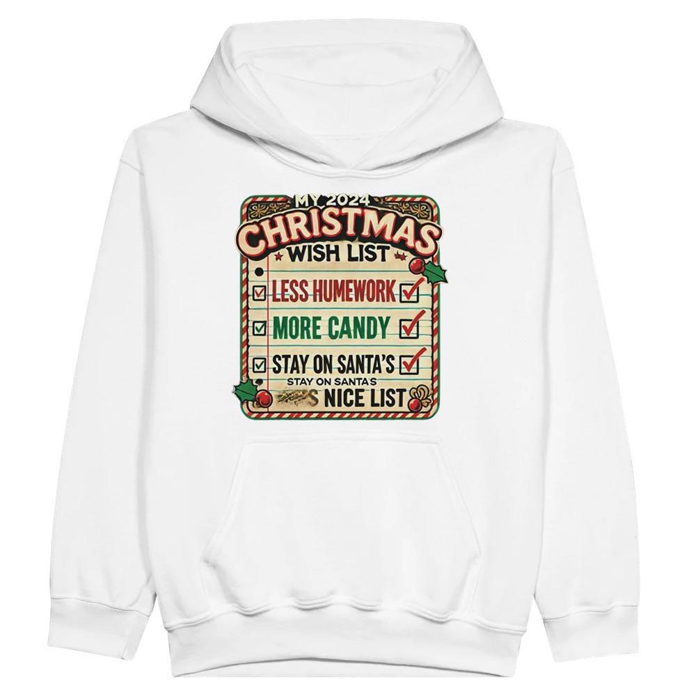 Santa Nice List Hoodie - Cozy Holiday Sweatshirt - Eco-Friendly Gift for Christmas
