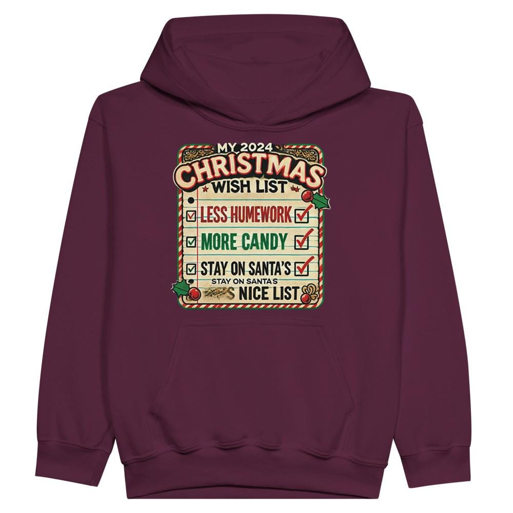 Santa Nice List Hoodie - Cozy Holiday Sweatshirt - Eco-Friendly Gift for Christmas