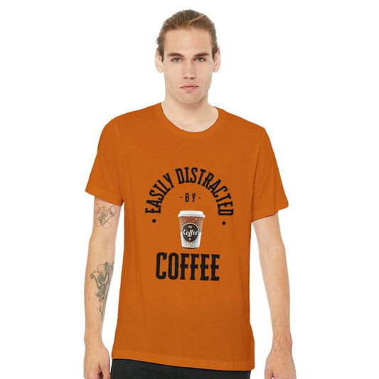 DISTRACTED BY COFFEE Unisex Crewneck T-shirt | Bella + Canvas 3001
