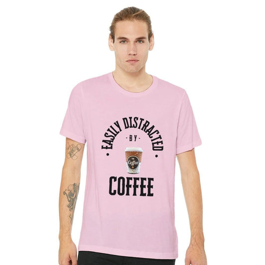 DISTRACTED BY COFFEE Unisex Crewneck T-shirt | Bella + Canvas 3001