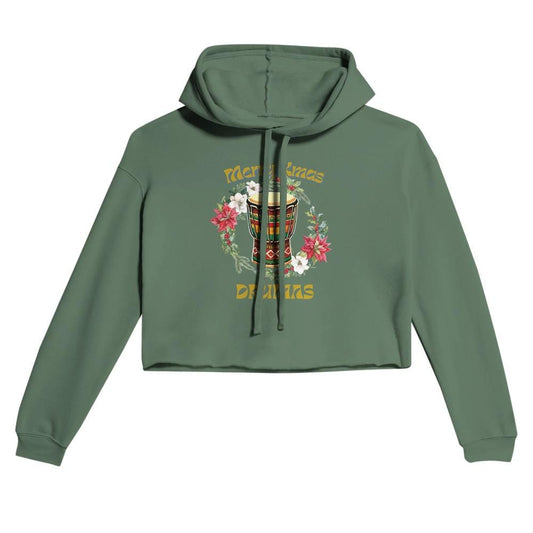 DRUMAS Cropped Hoodie - Chic Raw Hem, Cozy & Stylish Women's Hooded Sweatshirt